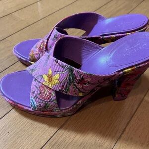 Gucci Purple Floral Mules